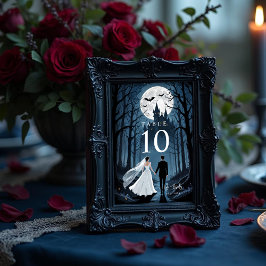 Enchanted Gothic Spooky Wedding Couple Forest テーブルナンバー