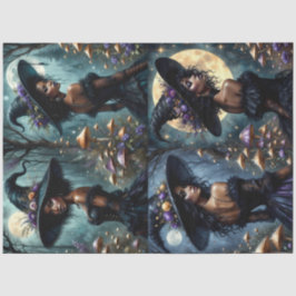 Enchanted Gothic Witches w Mushrooms & Moonlight 薄葉紙