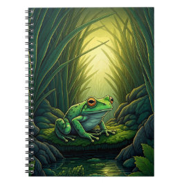 Enchanted Green Frog in a Forest ノートブック