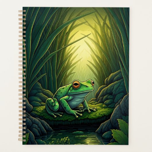 Enchanted Green Frog in a Forest プランナー手帳 (正面)