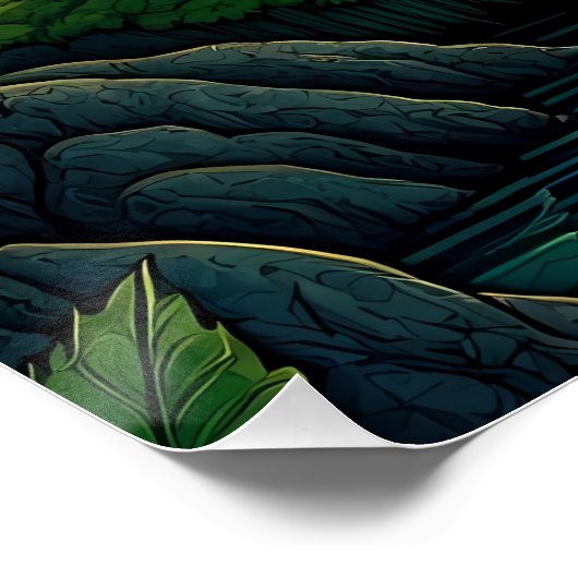 Enchanted Green Frog in a Forest ポスター (コーナー)