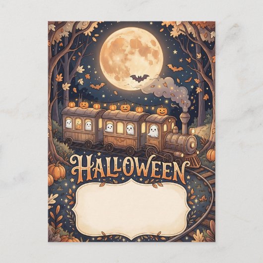 Enchanted Halloween Train & Moonlit Forest シーズンポストカード (正面)