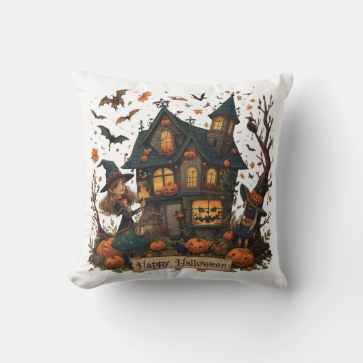 Enchanted Haunted House Halloween クッション (正面)
