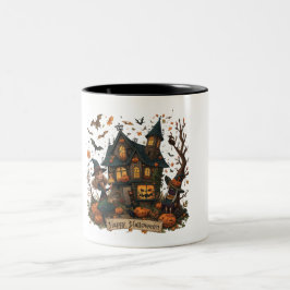 Enchanted Haunted House Halloween ツートーンマグカップ