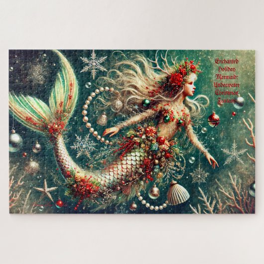 Enchanted Holiday Mermaid Christmas Fantasy ジグソーパズル (横)