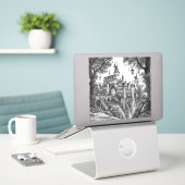 Enchanted Ink Dreams: Black & White Fairy Tale  シール (デスク上のノートパソコン)