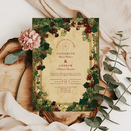 Enchanted Ivy Greenery Wedding 招待状