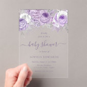 Enchanted Lavender Baby Shower アクリル招待状 (インサイチュ (ポータブル))