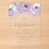 Enchanted Lavender Baby Shower アクリル招待状 (正面)