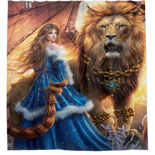 Enchanted Lion Guardian Princess シャワーカーテン (正面)