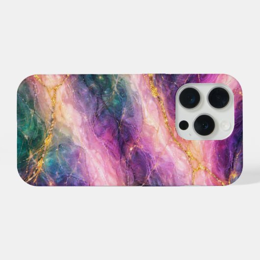 Enchanted Marble with Gold Veining iPhoneケース (裏面横)