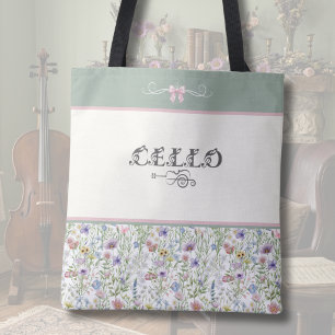 Enchanted Meadow チェロ トートバッグ   フローラル ミュージシャン