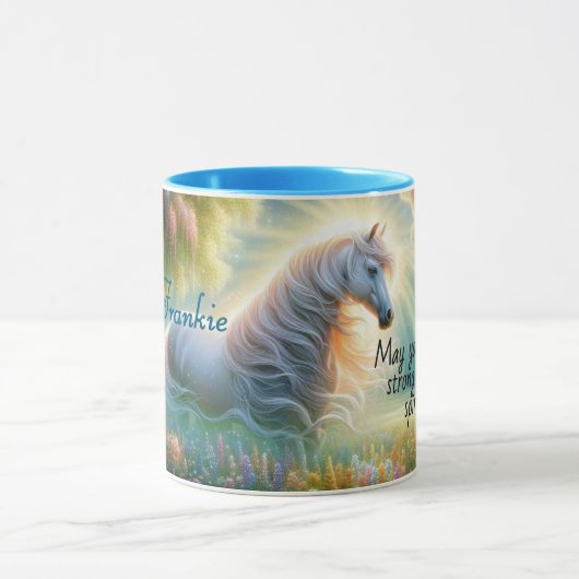 Enchanted Meadow White Horse Mug マグカップ (中央)
