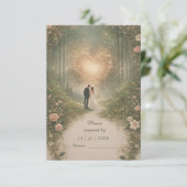 Enchanted Medieval Heart Forest Romantic Wedding 出欠カード (スタンド正面)