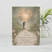 Enchanted Medieval Heart Forest romantic Wedding  招待状 (スタンド正面)