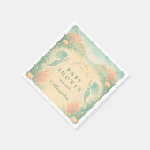 Enchanted Mermaid Lagoon Baby Shower スタンダードカクテルナプキン (角)