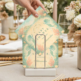 Enchanted Mermaid Lagoon Baby Shower スタンダードカクテルナプキン