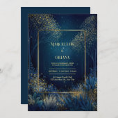 Enchanted Midnight Forest Wedding 招待状 (正面/裏面)