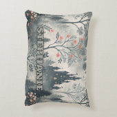 Enchanted Misty Forest with Dark Castle – Ethereal アクセントクッション (裏面(縦))