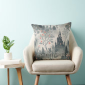 Enchanted Misty Forest with Dark Castle – Ethereal クッション (椅子)