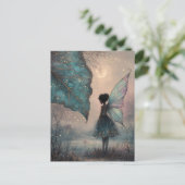 Enchanted Moonlit Leaf Fairy Watercolor Fantasy ポストカード (スタンド正面)