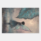 Enchanted Moonlit Leaf Fairy Watercolor Fantasy ラッピングペーパーシート (正面3)