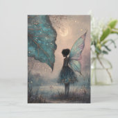 Enchanted Moonlit Leaf Fairy Watercolor Fantasy 招待状 (スタンド正面)