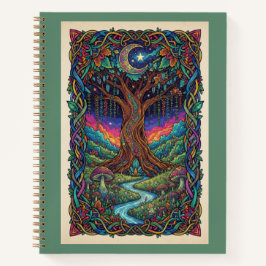 Enchanted Moonlit Tree of Life Zentangle Journal ノートブック