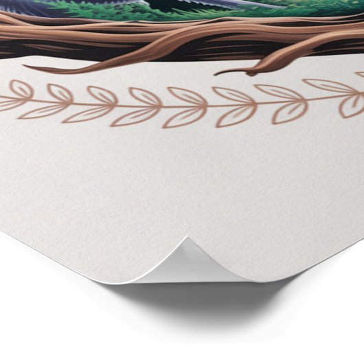 Enchanted Moonlit Wolves and Psychedelic Mushrooms ポスター (角)