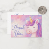 Enchanted Mystical Unicorn Thank You Card ノートカード (正面/裏面インサイチュ)