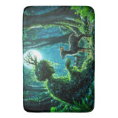 Enchanted nature guardian feeding a baby fawn バスマット (正面縦)