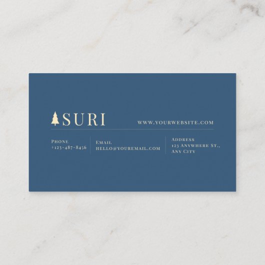 Enchanted Night Floral Cityscape Lake Gold Frame 名刺 (裏面)