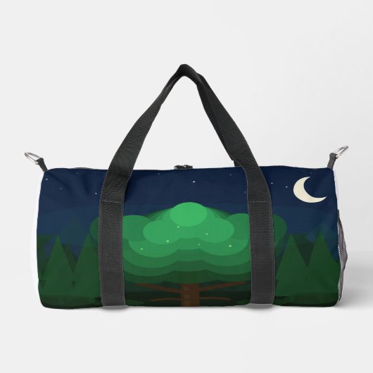 Enchanted Night Forest Duffel Bag | Moonlit Tree N ダッフルバッグ (正面)