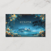 Enchanted Night Landscape Gold Rose Floral Palace 名刺 (正面)