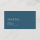 Enchanted Night Landscape Teal Yellow Floral Moon 名刺 (裏面)