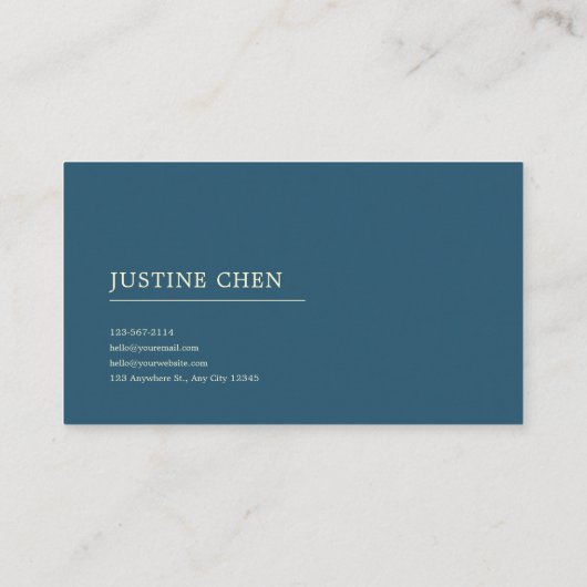 Enchanted Night Landscape Teal Yellow Floral Moon 名刺 (裏面)