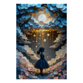 Enchanted Night Papercraft Scene ポスター (正面)