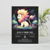 Enchanted Pastel Lion Birthday  招待状 (スタンド正面)