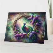 Enchanted Peacock Floral Wreath カード (正面)