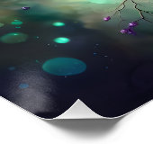 Enchanted Peacock Floral Wreath ポスター (コーナー)