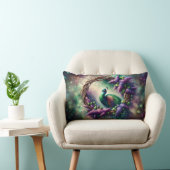 Enchanted Peacock Floral Wreath ランバークッション (椅子)