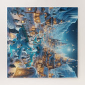 Enchanted Penguin Icy Winter Village Fun Town ジグソーパズル (横)