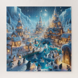 Enchanted Penguin Icy Winter Village Fun Town ジグソーパズル