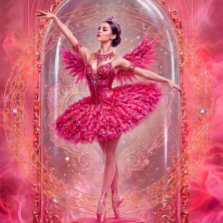 Enchanted Pink Ballerina & Filigree Frame Decoupag 薄葉紙