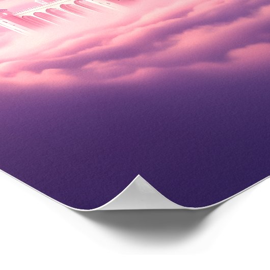 Enchanted Pink Castle Above the Dreamy Clouds ポスター (角)