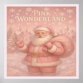 Enchanted Pink Wonderland Santa ポスター