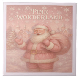 Enchanted Pink Wonderland Santa Ceramic Tile タイル