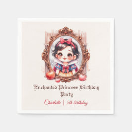 Enchanted Princess Birthday Invitation Snow White スタンダードカクテルナプキン