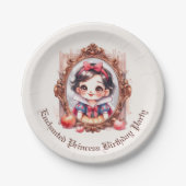 Enchanted Princess Birthday Invitation Snow White ペーパープレート (正面)
