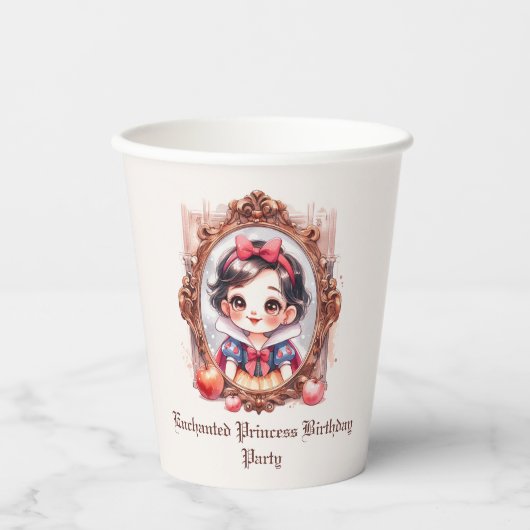 Enchanted Princess Birthday Invitation Snow White 紙コップ (正面)